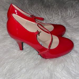 Shiny Red 4 inch heels